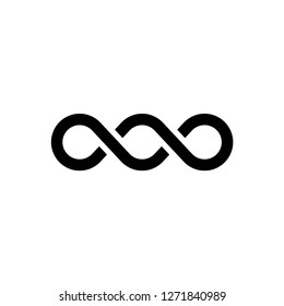 infinity icon vector, on white background editable eps10