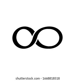 Infinity icon vector on white background