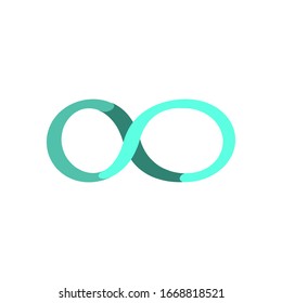 Infinity icon vector on white background