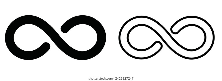 Infinity icon vector on white background editable