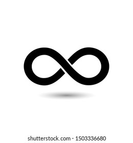 Infinity Iconon white. Vector illustration