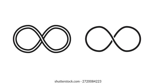 Iconos infinitos de color negro en varios estilos