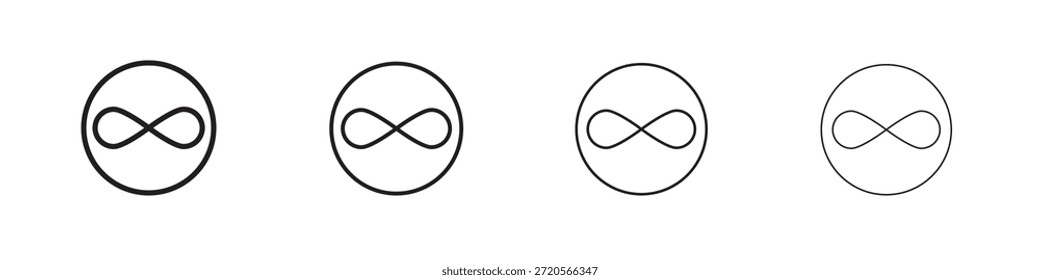 Iconos infinitos diseñados en estilo de contorno, línea y trazo