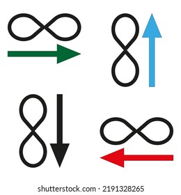 Infinity icons set in modern style. Geometric element. Vector illustration. stock image. 