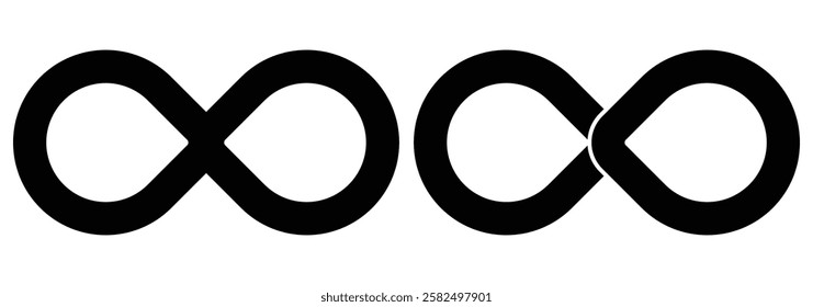 Infinity icons. Infinity symbols. Design elements for unlimited infinity, endless, eternity, loop, discontinuation, and repetition concepts . infinity logo design. vector illustration eps 888