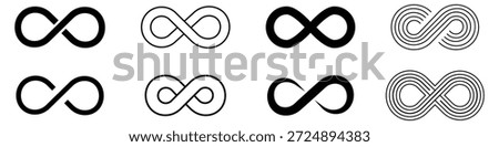 infinity icons, infinity vector, infinity symbol and sign. Infinity icon set filled and line style. vector illustration.