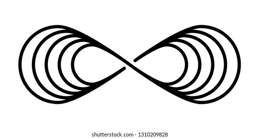 Infinity Illustration In Flat Style Vector. Black Vector Illustration.