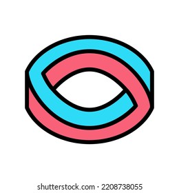 infinity impossible geometric shape color icon vector. infinity impossible geometric shape sign. isolated symbol illustration