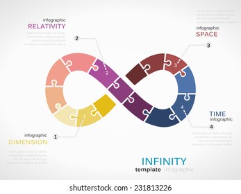 Infinity Infographic Template With Colorful Time Symbol 