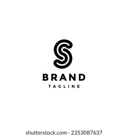 Infinity Initial Letter S Logo Design. Simple Double Line Forming Initial SS Letter Logo Design.