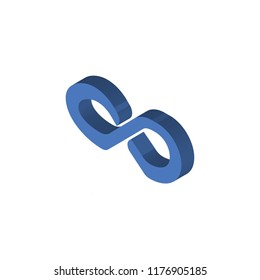 Infinity isometric left top view 3D icon