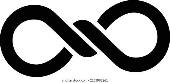 Infinity knot logo. Black chain link symbol with knot in a center.