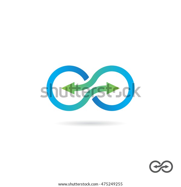 インフィニティノットのロゴ 2本の矢印が神経叢です 相互関係のベクター画像シンボル のベクター画像素材 ロイヤリティフリー