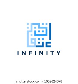 infinity in kufic kufi square arab arabic logo vector download