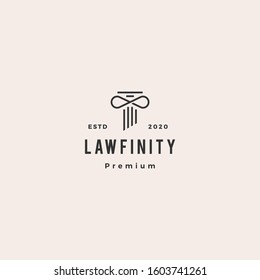 infinity law pillar logo hipster vintage retro vector icon	