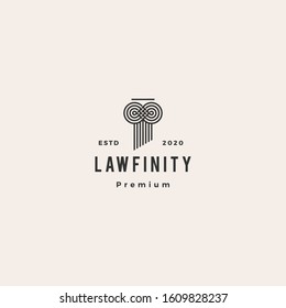 infinity law pillar logo hipster vintage retro vector icon