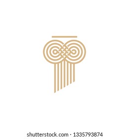 infinity law pillar logo vector icon