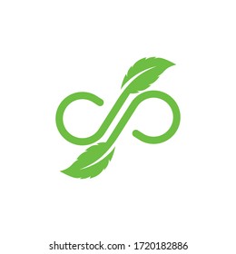 infinity leaf concept  vector icon  design