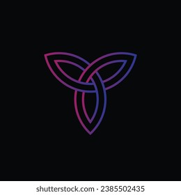 Infinity leaf letter T logo with continuous line design style