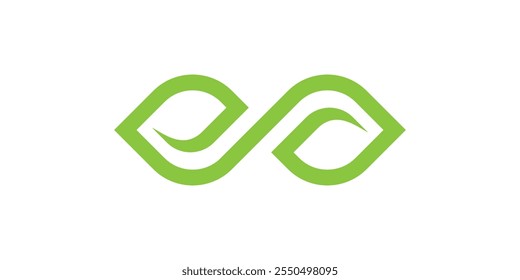 infinity leaf logo, green color leaf logo, ecological logo