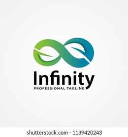 Infinity leaf logo template