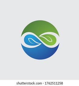 Infinity leaf Vector icon illustration Logo template design