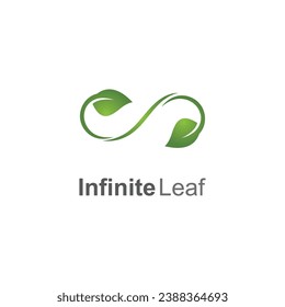 infinity leaf vector icon illustration logo template design