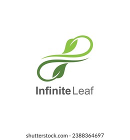 infinity leaf vector icon illustration logo template design