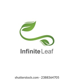 infinity leaf vector icon illustration logo template design