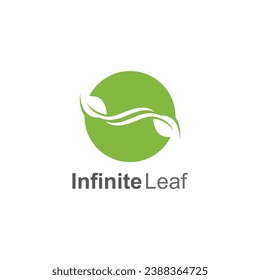 infinity leaf vector icon illustration logo template design