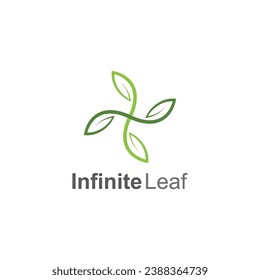 infinity leaf vector icon illustration logo template design
