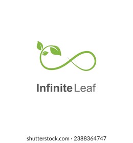 infinity leaf vector icon illustration logo template design