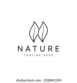 infinity leaf vector logo design. double leaf logo