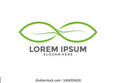 Infinity leaves logo icon, Leaf logo template