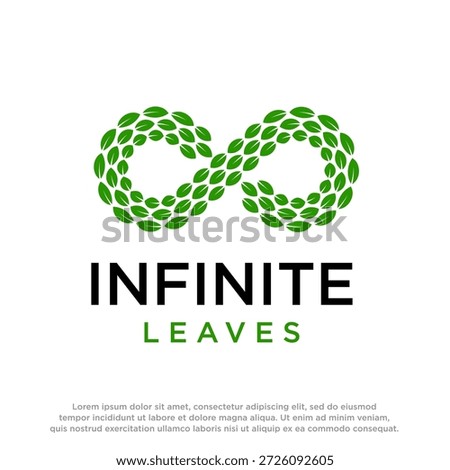 Infinity leaves logo. Symbols of endless, unlimited, eternal. Infinity, eternity, infinite, endless, loop symbols.