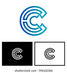 Infinity Letter C Logo Design With Line Style