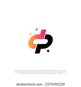 Infinity Letter D P logo symbol, Initial D P logo vector design template