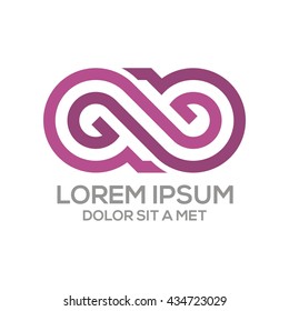 Infinity letter G for logo templates. Vector graphic element alphabet symbol