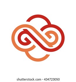 Infinity letter G for logo templates. Vector graphic element alphabet symbol