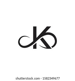 infinity letter k logo vector black color