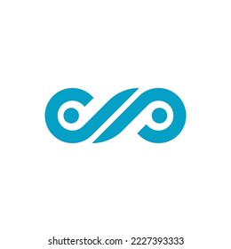 Infinity Letter p and q logo vector design.