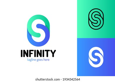Infinity Letter S Logo Design Template. Vector logo design for business. S letter sign