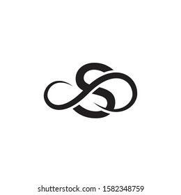 infinity letter s logo vector black color
