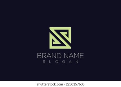 Plantilla de logotipo cuadrado de la letra infinita S