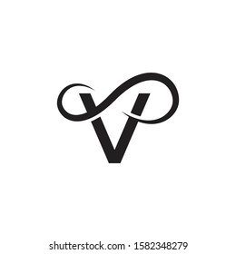 Infinity Letter V Logo Vector Black Stock Vector (Royalty Free ...