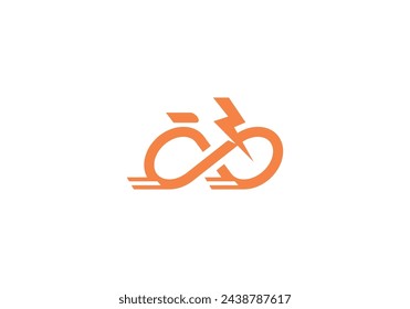 rayo infinito con diseño de logotipo de bicicleta eléctrica