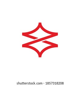 infinity line geometric overlap design simple symbol logo vector