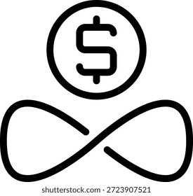 vetor de ilustração de ícone de linha do infinito
