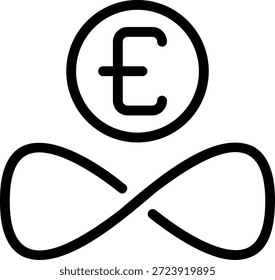 vetor de ilustração de ícone de linha do infinito