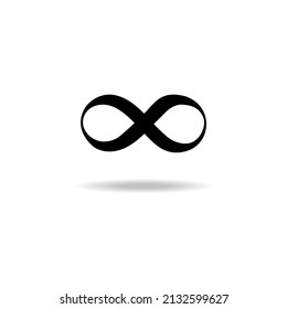 logotipo de icono de línea infinita aislado en fondo blanco , Línea infinita . Ilustración del vector